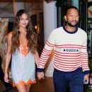 Chrissy Teigen – In a short dress arriving at her hotel in New York City - 454 x 385