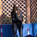 Brooke Shields – Waits for Uber while on crutches Greenwich Village – New York