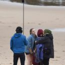 Abigail Lawrie &#8211; Filming on a wet and cold beach in Wallasey