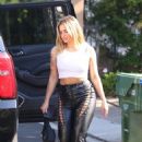 Addison Rae – Steps out in skin-tight leather pants - FamousFix