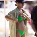 Montana Brown – In green bikini in Barbados - 454 x 907