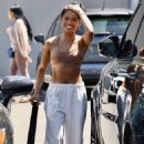 Karrueche Tran – In a crop top out for lunch in Los Angeles