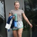 Hilary Duff – In striped shorts at the Switch store in Bel Air
