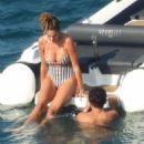 Francesca Sofia Novello – In a swimsuit on a yacht in Italy - 454 x 566