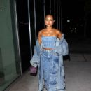 Karrueche Tran – In an all denim outfit at ‘Mr. T’ Restaurant in Hollywood