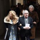 Bill Wyman and Suzanne Wyman leave after the wedding of Jerry Hall to Rupert Murdoch at St Brides Church, Fleet Street, on March 5, 2016 in London, England. - 381 x 600