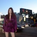 Maitland Ward – Posing at billboard for ‘MUSE’ film on Highland Ave in Hollywood - 454 x 301