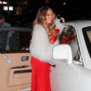Mariah Carey – Pictured outside her Rolls-Royce in a satin red dress on Valentine’s Day
