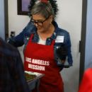 Nicole Eggert Serves Holiday Meals for Homeless at LA Mission in Los Angeles