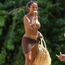 Arianna Ajtar – In a gold bikini with a brown sarong in Bridgetown - 454 x 660