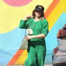 Kristen Bell – Out in Los Angeles in an all-green sweatsuit