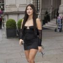 Missy Keating – In a PrettyLittleThing dress out in central London