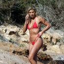 Arabella Chi – In a Red Bikini in Ibiza - 454 x 648
