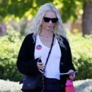 Jordyn Blum in a white tee with jeans Out and About in Los Angeles - 454 x 628