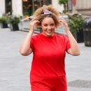 Pandora Christie – In red at Smooth radio in London - 454 x 623