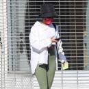 Vanessa Hudgens – In olive leggings seen after a workout session in West Hollywood