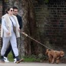 Kelly Brook – Takes a dog walk with boyfriend Jeremy Parisi in London