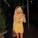 Jessica Simpson – Night out in a yellow dress for dinner in New York