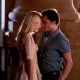 Ed Westwick kisses his co-star Clemence Poesy whilst filming scenes for season 4 of 