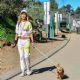 Lady Victoria Hervey – Taking her pooch for a walk in Los Angeles