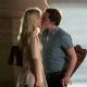 Ed Westwick kisses his co-star Clemence Poesy whilst filming scenes for season 4 of 