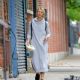 Claire Danes – Is spotted in a grey hoodie dress in New York