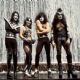 03/24/75 - KISS poses at Samuel Paley Plaza on 45th Street in NYC for a photoshoot with Stephen Morley