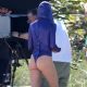Gisele Bündchen – In a blue bathing suit on a photo shoot in Florida