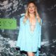 Kate Hudson in a bright blue blazer and skirt at Stella Mccartney x Adidas Party in Los Angeles