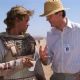 COLIN FARRELL as Alexander the Great and historical consultant ROBIN LANE FOX on the set of the action adventure drama Alexander, distributed by Warner Bros. Pictures.
