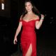 Maya Henry – In red dress night out at the Chiltern Firehouse in London