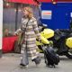 Kate Garraway – Arriving at Global Radio Studios on a Taxi Bike in London