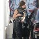 Julia Fox – In a leather while out getting gas in Los Angeles