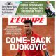 Novak Djokovic - L'equipe Magazine Cover [France] (14 June 2021)