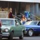 Suki Waterhouse – With Riley Keough at set of ‘Daisy Jones and The Six’ at the Glendale City Jail