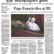 Pope Francis - The Washington Post Magazine Cover [United States] (22 April 2025)