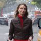Whitney Port – Looking chic in a red dress and leather jacket