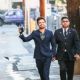 Sebastian Stan is seen arriving at 'Jimmy Kimmel Live' in Los Angeles, California on Nov. 8 2018