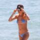 Behati Prinsloo – in a blue and orange bikini in Miami Beach