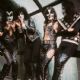 03/24/75 - KISS poses at Samuel Paley Plaza on 45th Street in NYC for a photoshoot with Stephen Morley