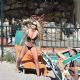 Yasmin Brunet in Black Bikini in Portofino