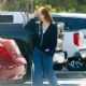 Riley Keough – In wide-leg jeans while running errands in Calabasas