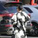 Karrueche Tran – In a white smiley trench coat in West Hollywood