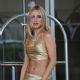 Kimberley Garner – In gold skirt and top seen outside Hotel Martinez