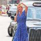 Davinia Taylor in Long Dress – Out in London