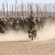 Alexander (Colin Farrell) rallies his troops at the battle of Gaugamela.