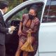 Regina King – Steps out in a long patterned dress and strappy heels in Los Angeles