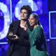 John Mayer and host Alicia Keys At The 61st Annual Grammy Awards - Show