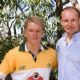 (L-r) MATT DAMON and FRANCOIS PIENAAR, the real life captain of the 1995 South African rugby team depicted in Warner Bros. Pictures' and Spyglass Entertainment's drama 'Invictus,' a Warner Bros. Pictures release. Photo by Keith Bernstein