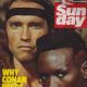 Arnold Schwarzenegger, Grace Jones - News of the World Sunday Magazine Cover [United Kingdom] (18 March 1984)